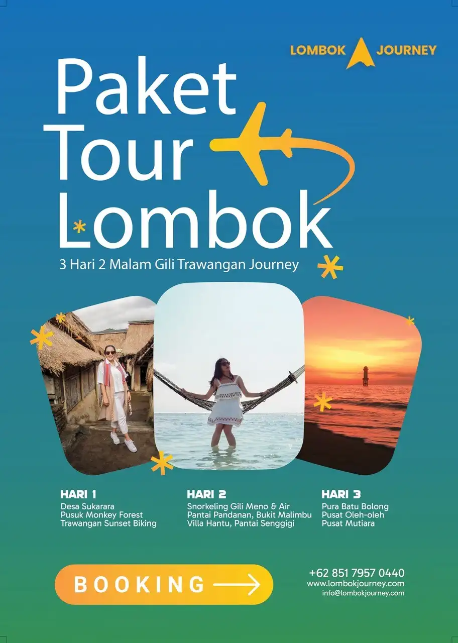 Paket Tour Lombok 3 Hari 2 Malam Gili Trawangan Journey
