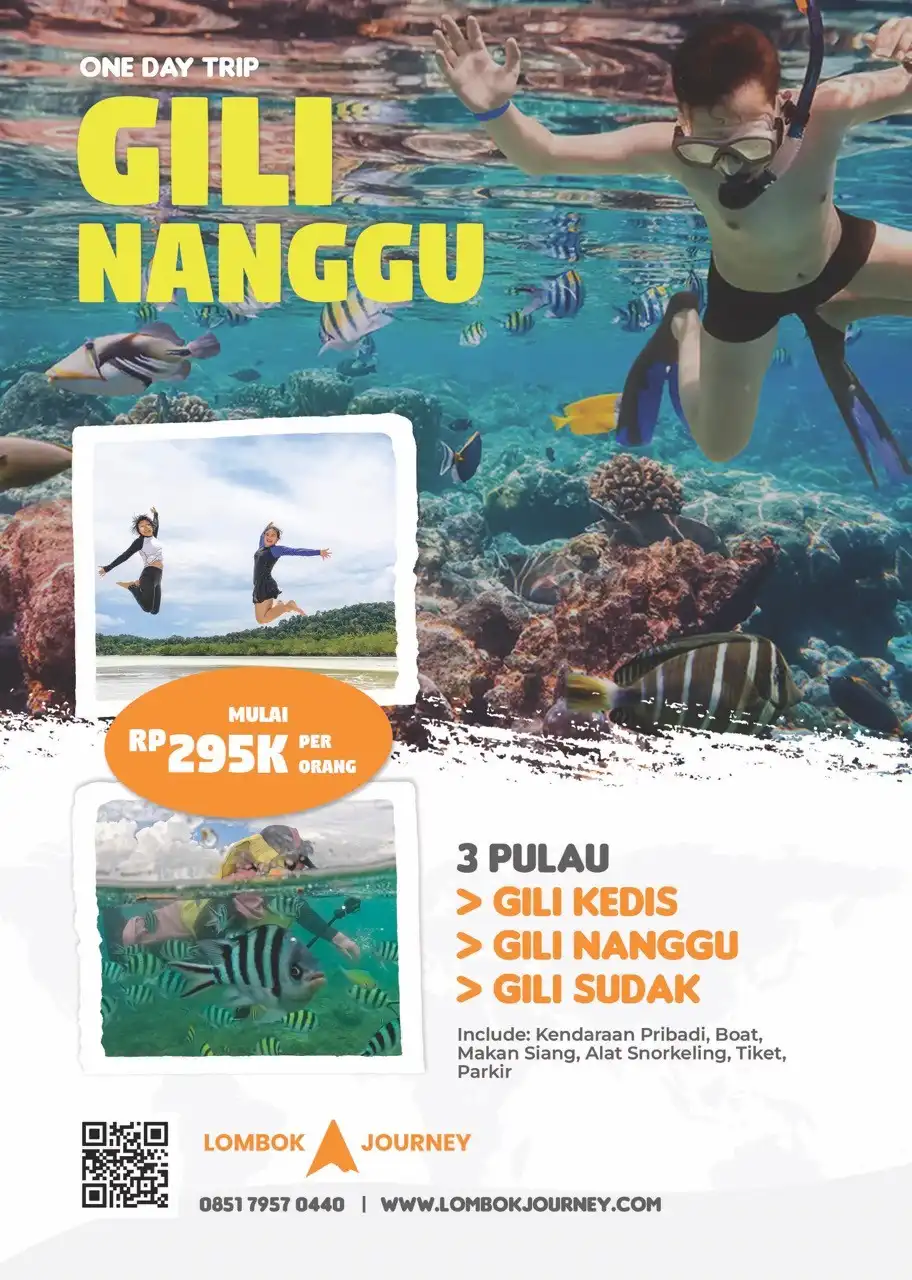 brosur paket wisata snorkeling gili nanggu gili kedis