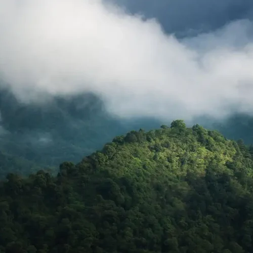 trek punggungan bukit nanggi dengan drone